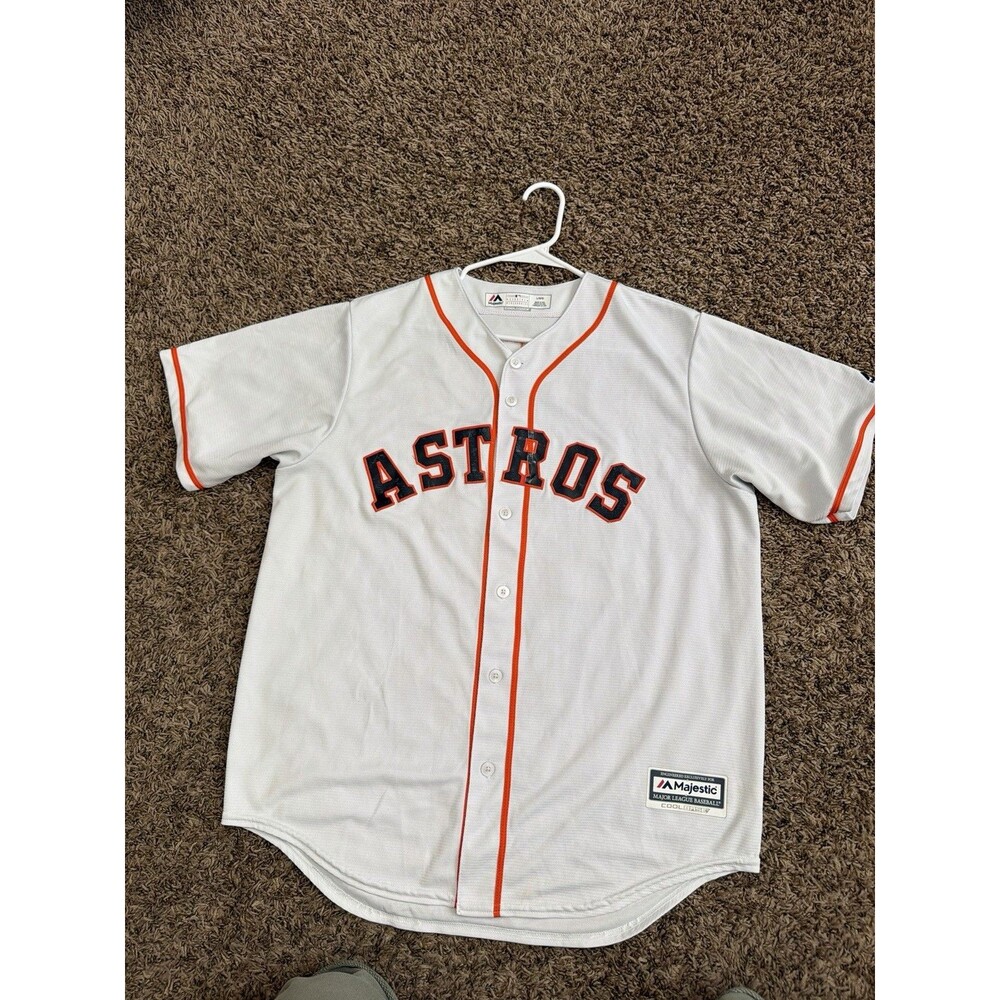 Jose Altuve #27 Houston Astros Majestic Jersey Clean Sewn White Mens Sz Large